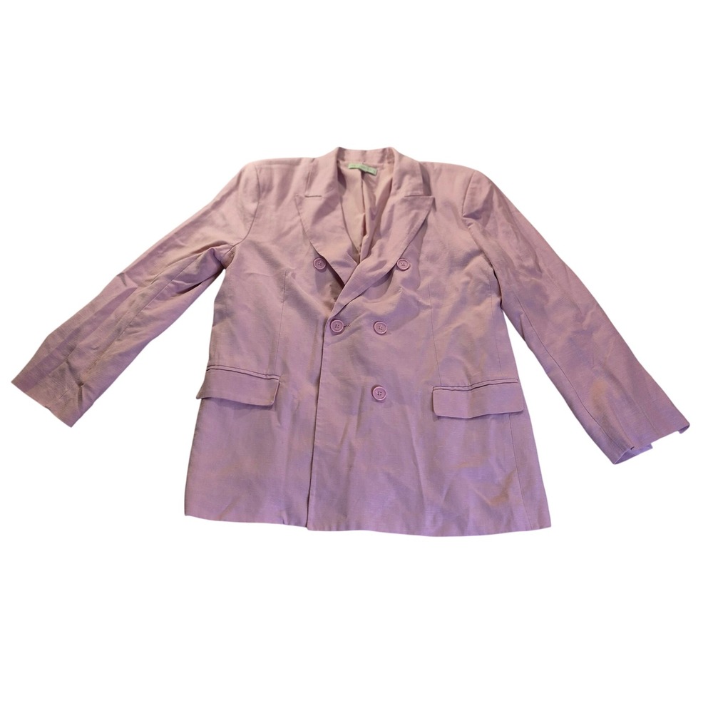 Ryegrass Blazer Womens 16 Plus Size Linen Blend Double Breasted Quiet Luxury